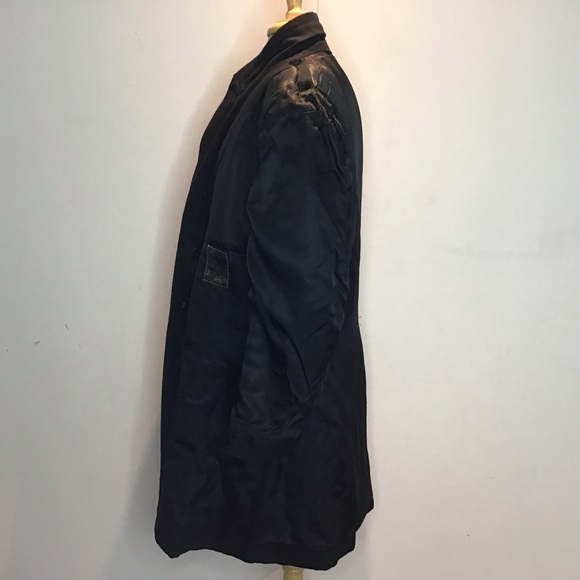 Eagle Clothes Black Wool Four Button MidLength Vintage Notch Collar Overcoat 44 - Picture 12 of 15